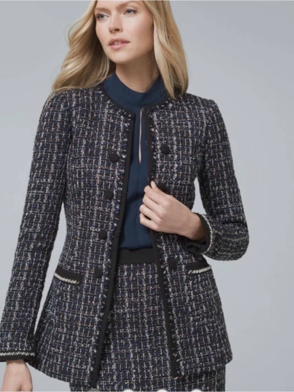 White House Black Market Tweed Blazer Size S